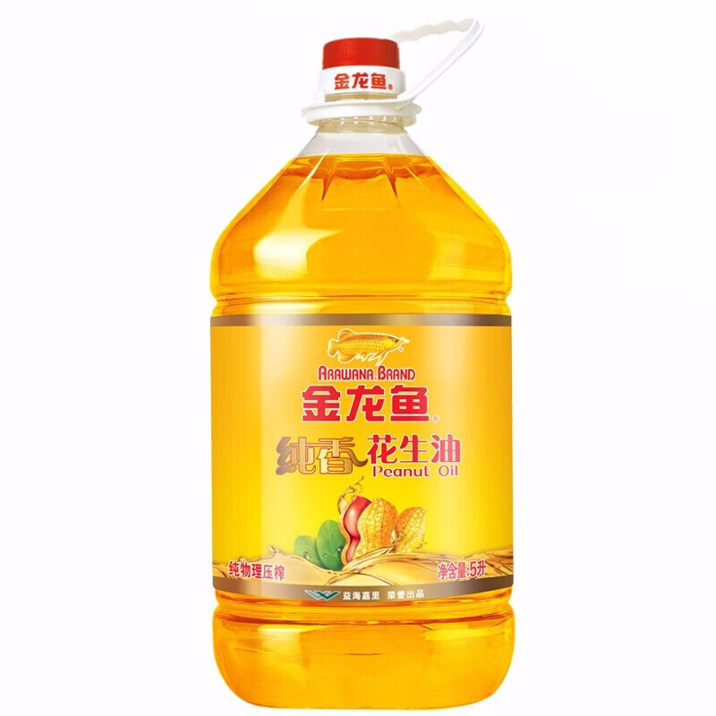 金龙鱼纯香花生油5L食用油桶装油家庭用油 