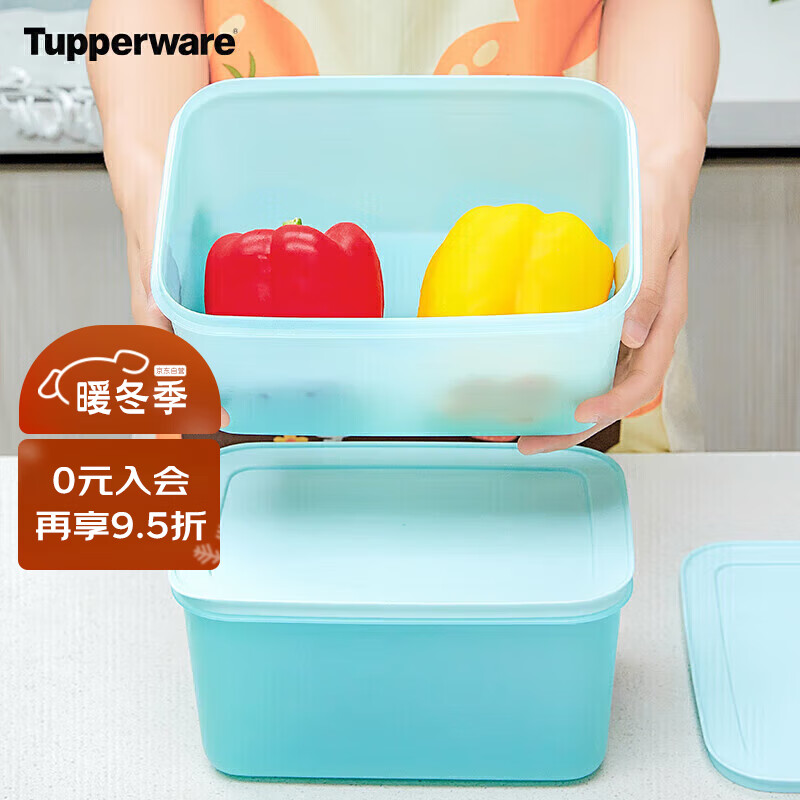 特百惠（Tupperware）冷冻2.5L*4保鲜盒食品级冰箱储物密封收纳盒肉类速冻速解 紫色 新冷冻紫色2.5L*4