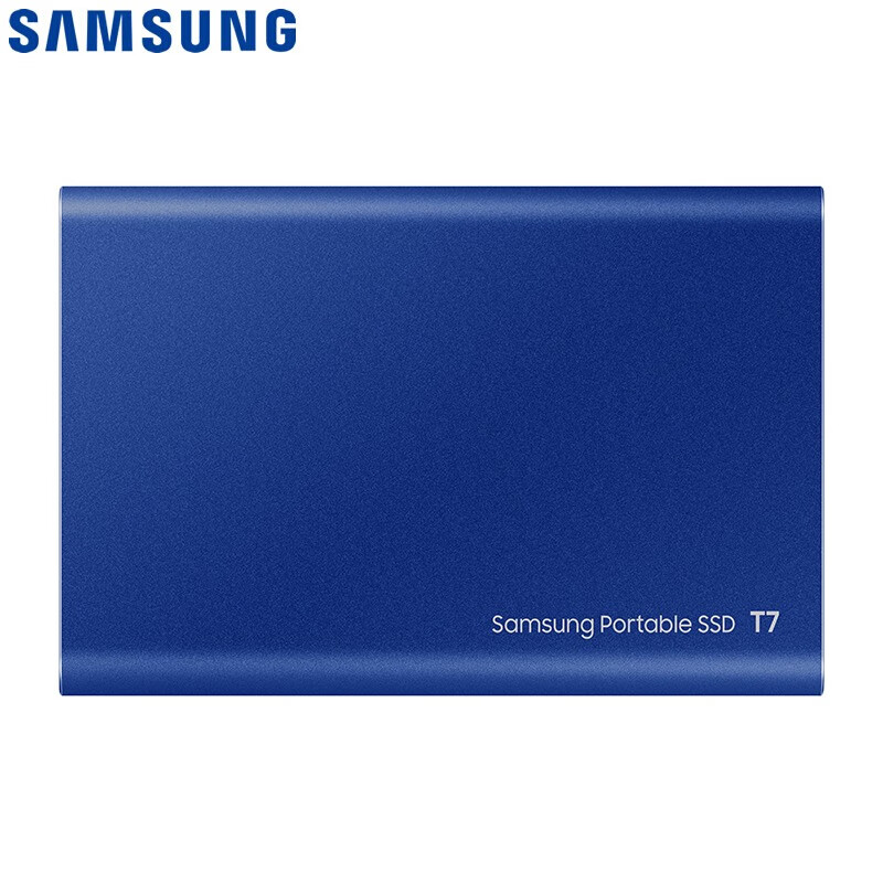 三星T7移动硬盘固态（PSSD）NVMe高速USB3.2 外接游戏硬盘迷你便携 T7 500G蓝