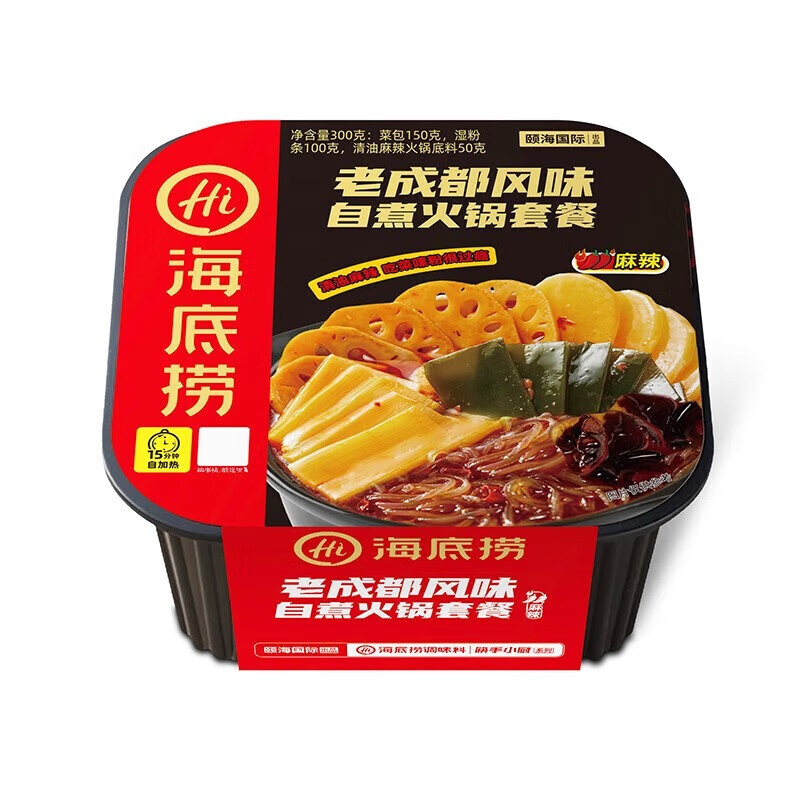 海底捞 老成都风味自煮火锅300g*3盒 方便速食自热小火锅即食自嗨锅