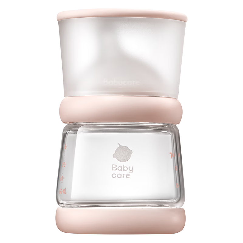 babycare歪头仿母乳防胀气奶瓶0-6月新生儿宽口径玻璃奶瓶婴儿160ml 1-3月 芘克粉160ml1-3月 S号