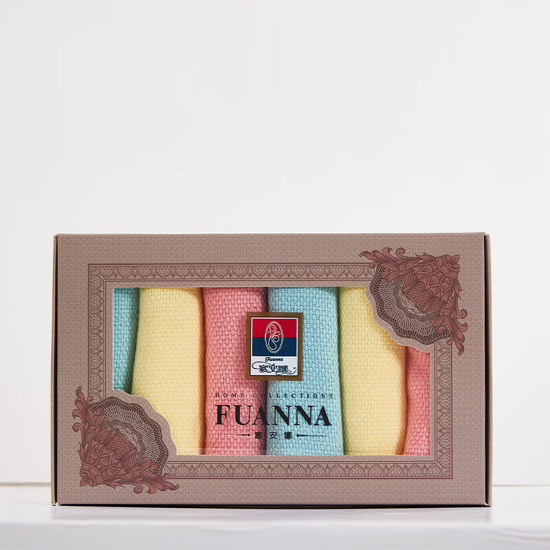 富安娜  清韵系列素色潘多拉方巾六件套