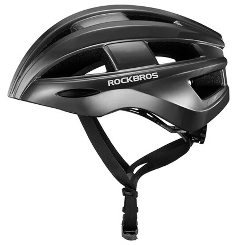 洛克兄弟ROCKBROS 骑行头盔带尾灯充电发光山地公路自行车头盔男安全帽装备 钛色 钛色 带灯头盔