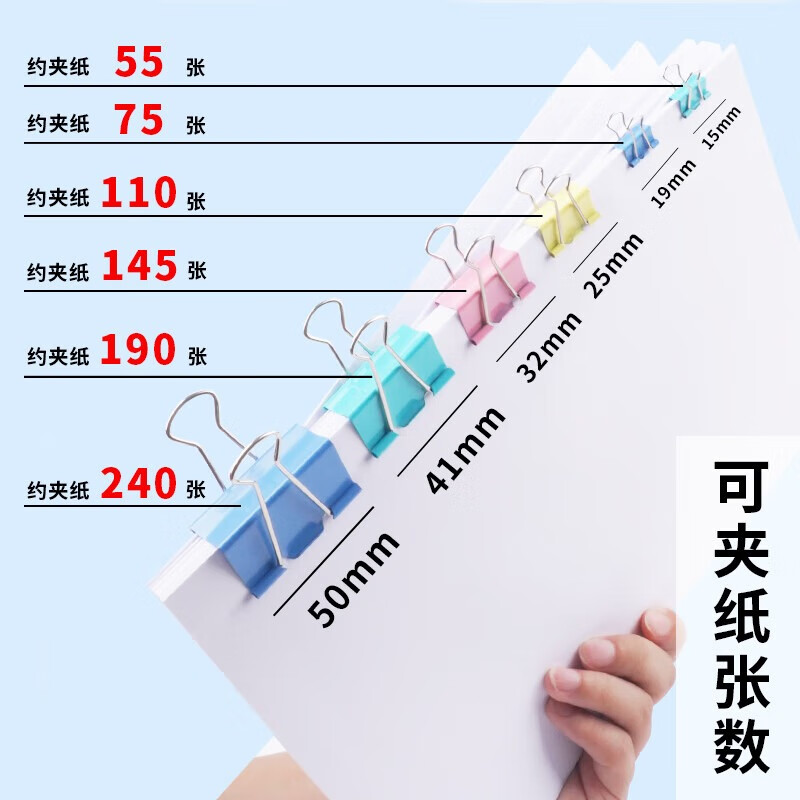晨光文具 M&G6#15mm60只*5罐彩色长尾夹小号金属票据夹燕尾夹 ABS92743