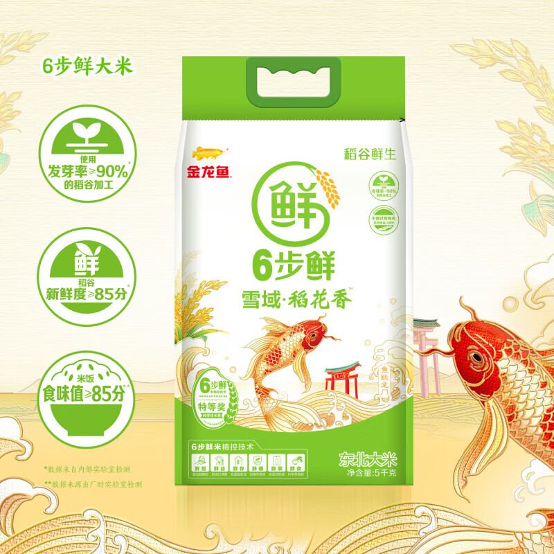 金龙鱼  稻谷鲜生6步鲜雪域稻花香5kg