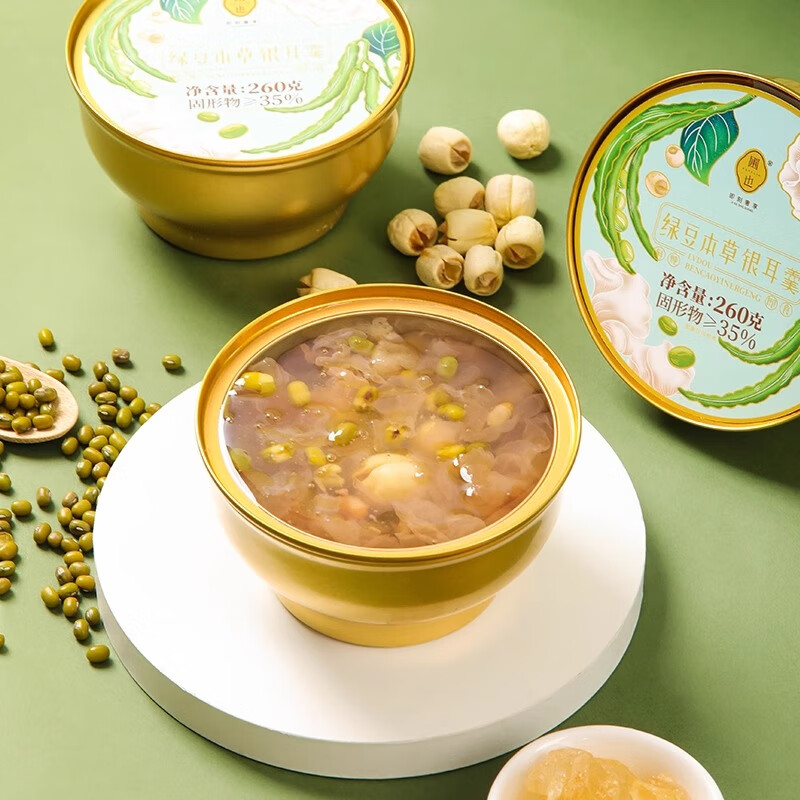 圃也家绿豆本草银耳羹鲜炖即食低卡健康 绿豆本草鲜炖银耳羹-1560g