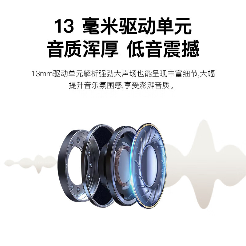 飞利浦真无线蓝牙5.3手机通话降噪运动跑步重低音音乐耳 TAT1168 白色
