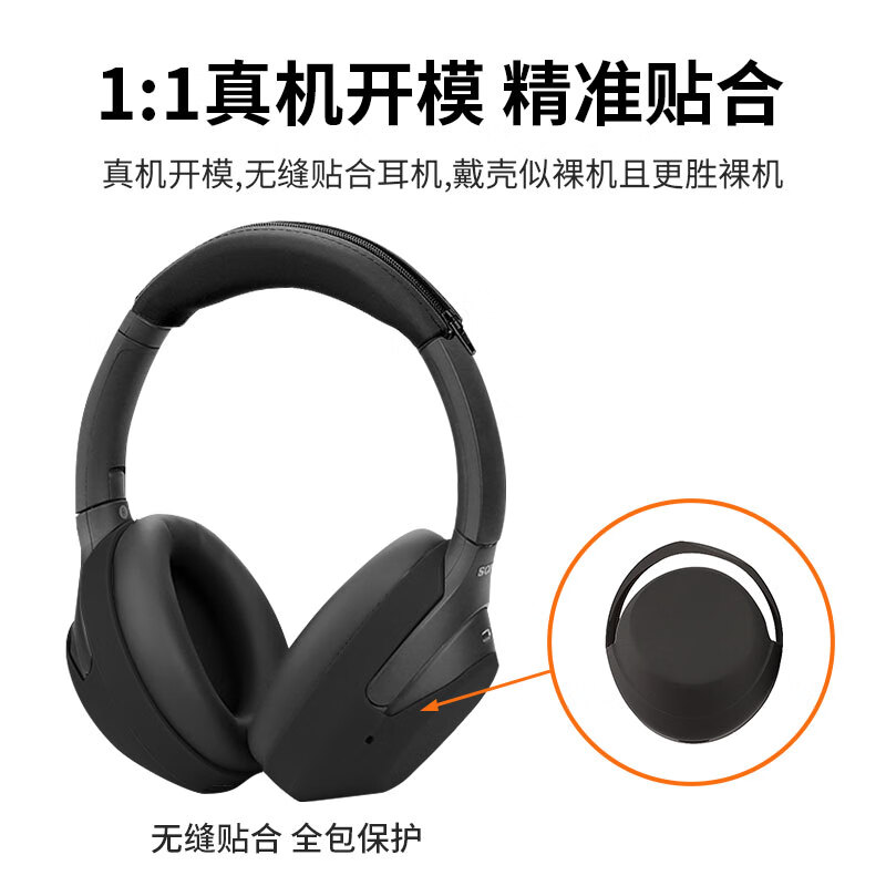 KMaxAI适用索尼WH-1000XM4/3保护套 耳罩/耳帽硅胶保护壳 sony头戴式耳机头梁装饰外壳超薄防刮软壳 红色