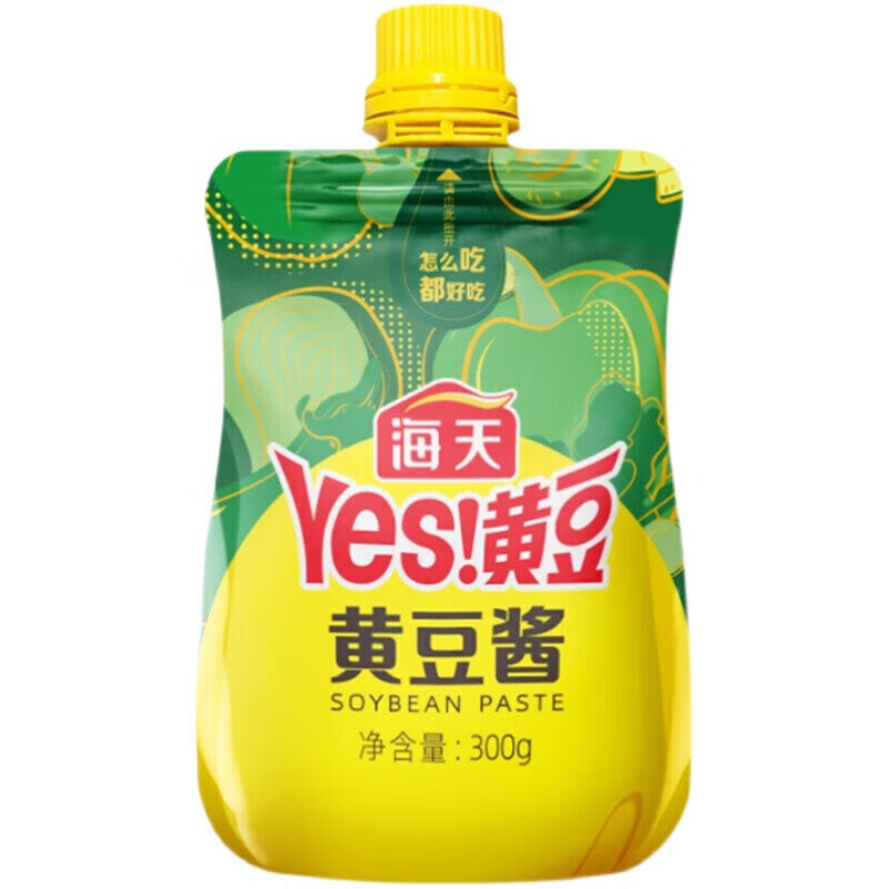 海天 YES黄豆酱 原味下饭酱300g*1袋 家用拌面拌饭酱 甜面酱豆瓣酱