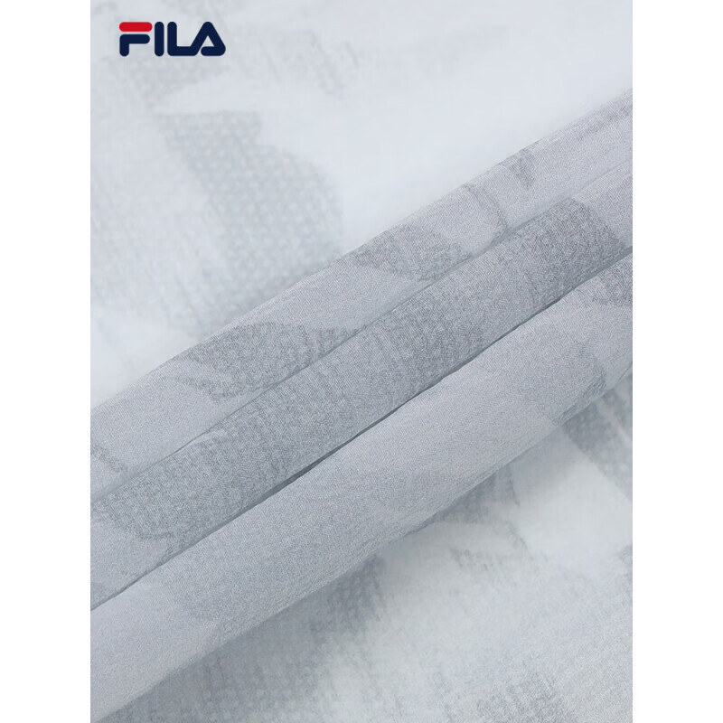 斐乐（FILA）官方女梭织外套2025夏新时尚休闲宽松满印连帽上衣大地灰XL