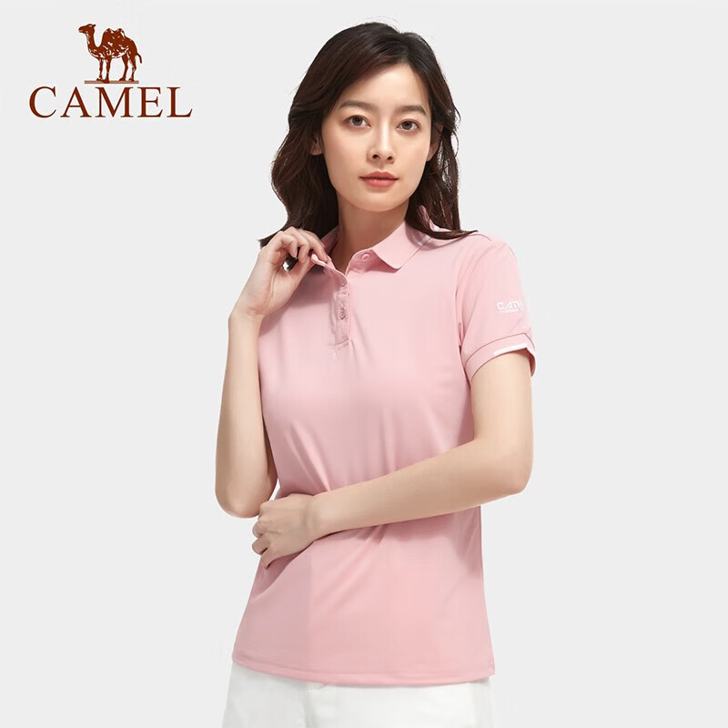 CAMEL女款短袖POLO衫 夏上衣运动T恤V1S1VV930 无际白 2XL