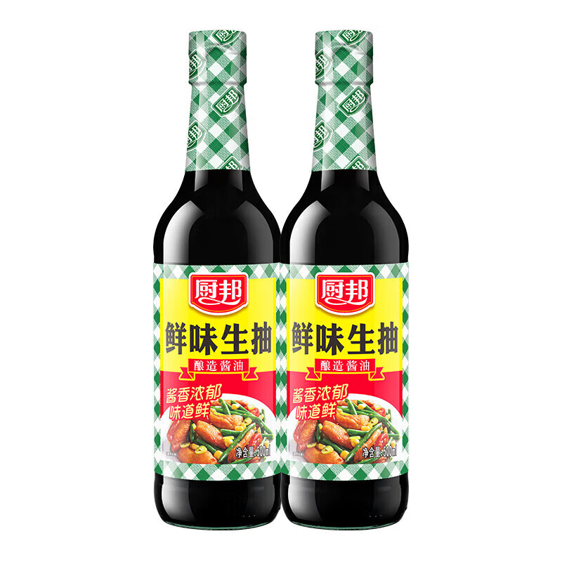 厨邦鲜味生抽500ml*2瓶