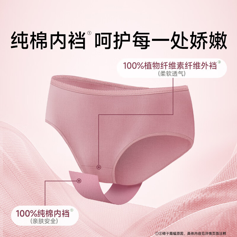 DEEYEO 女性护理7A级女士缤纷一次性内裤经期免洗内裤 7条/包 M码*2包