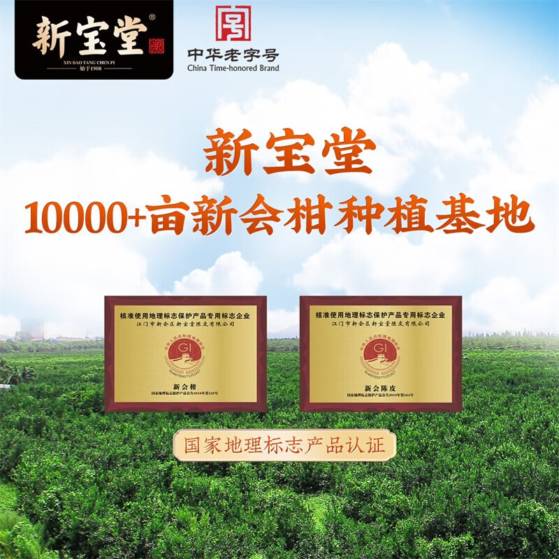 新宝堂 新会陈皮 岭南15年新会陈皮 送礼佳品 时光臻藏-200g