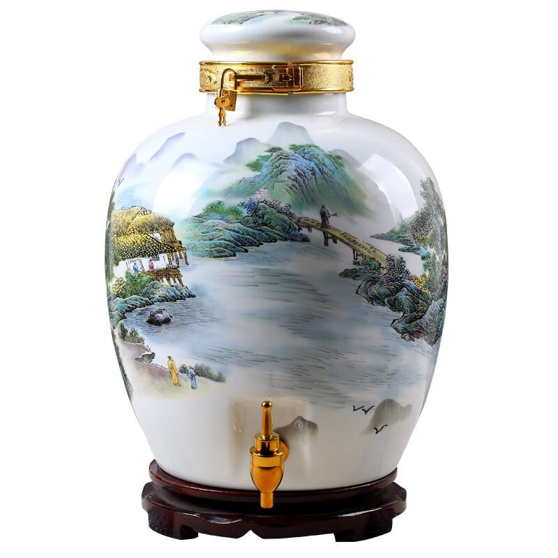 微娜陶瓷酒坛陶瓷存酒专用泡酒瓶景德镇陶瓷酒坛高白薄胎酒坛存酒