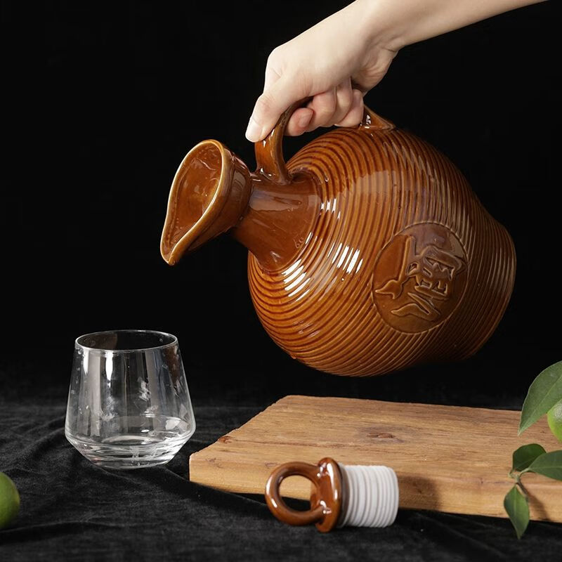 尼尔欣老式酒壶陶瓷泡酒专用10斤酒坛子土陶怀旧带盖酒瓶装酒高端