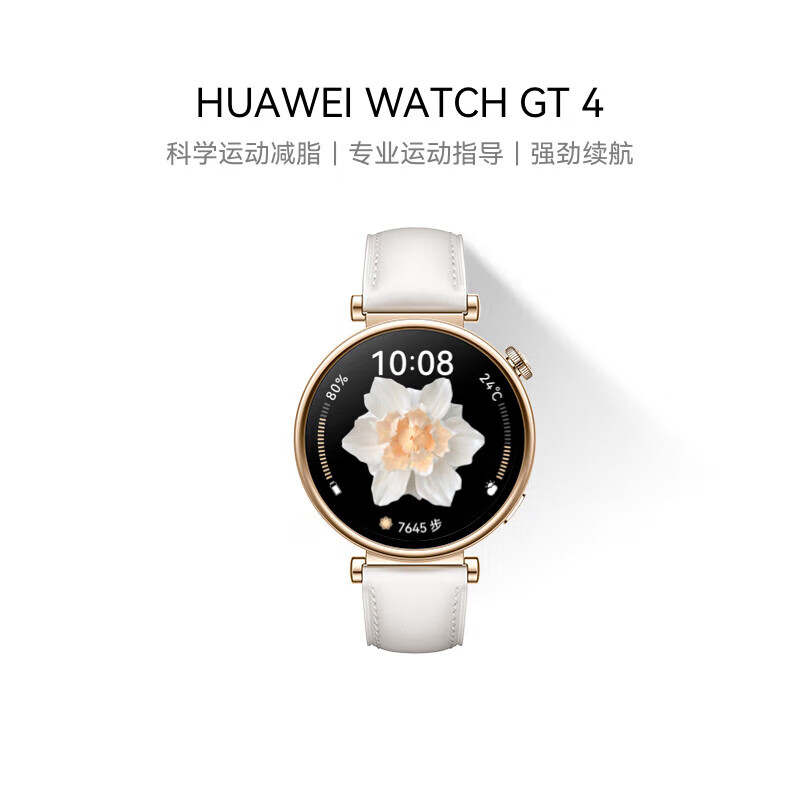 华为（HUAWEI）WATCH GT4华为手表智能手表呼吸健康研究心律失常提示华为手表 41mm 凝霜白