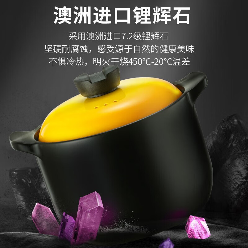 爱仕达（ASD）天然陶瓷砂锅炖汤石锅陶瓷煲4.5L新陶煲中药锅高汤煲 RXC45B3Q