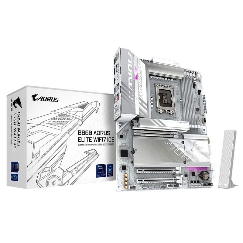 技嘉（GIGABYTE）技嘉冰雕 B860 AORUS ELITE WIFI7 ICE D5 加 intel Ultra 7 265F 原盒无核显 套装