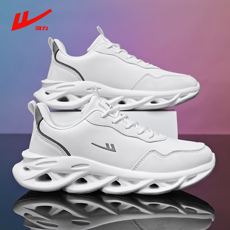 回力男鞋2025夏季新款男士老爹鞋厚底增高运动休闲鞋子男 白色  39 
