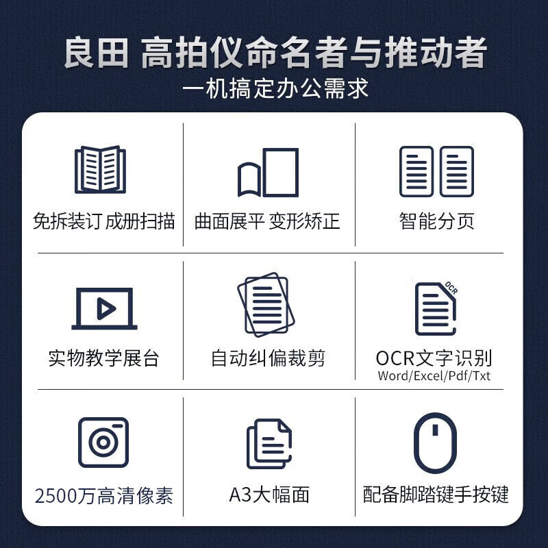 良田 高拍仪 BS1560TM 2500万像素自动对焦 黑色 台