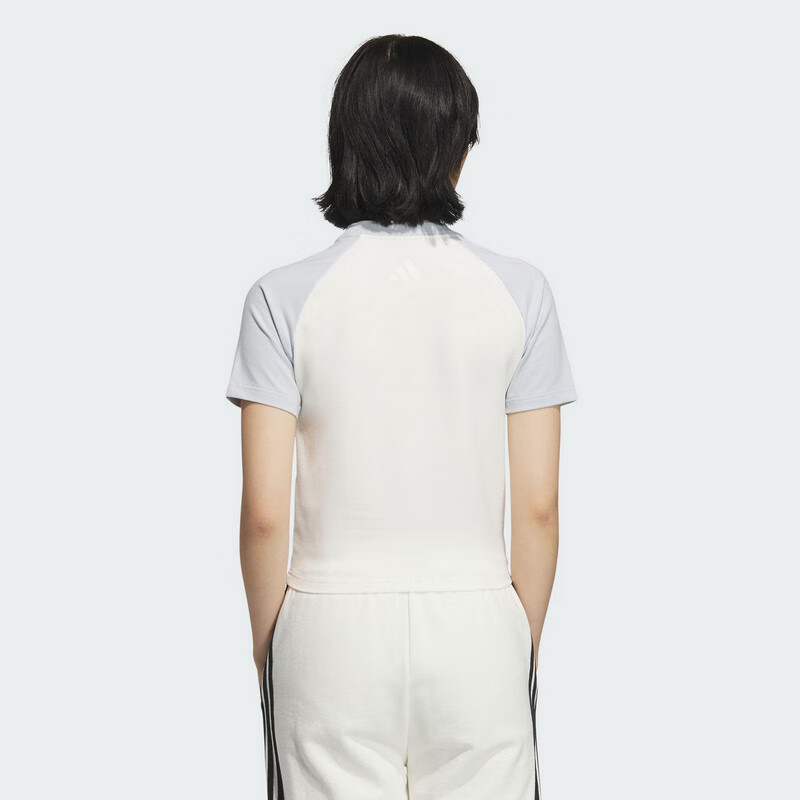 阿迪达斯 （adidas）女运动休闲短袖T恤 KC0974 汉玉白  S 
