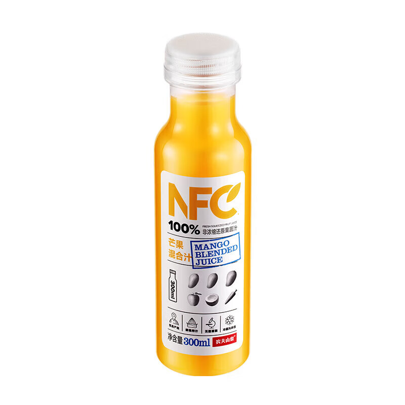 农夫山泉 NFC果汁饮料 100%NFC芒果混合汁300ml*10瓶 礼盒装