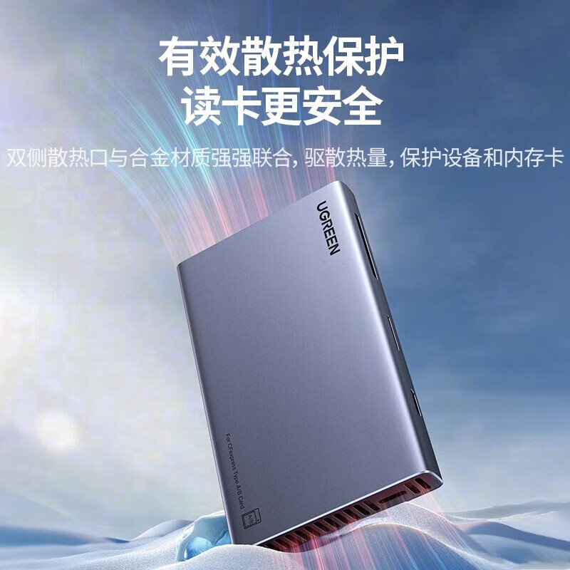 绿联读卡器支持CFA/B/SD/TF/CF型相机行车记录仪监控内存卡手机存储卡USB+Type-C3.2【4合1】15583