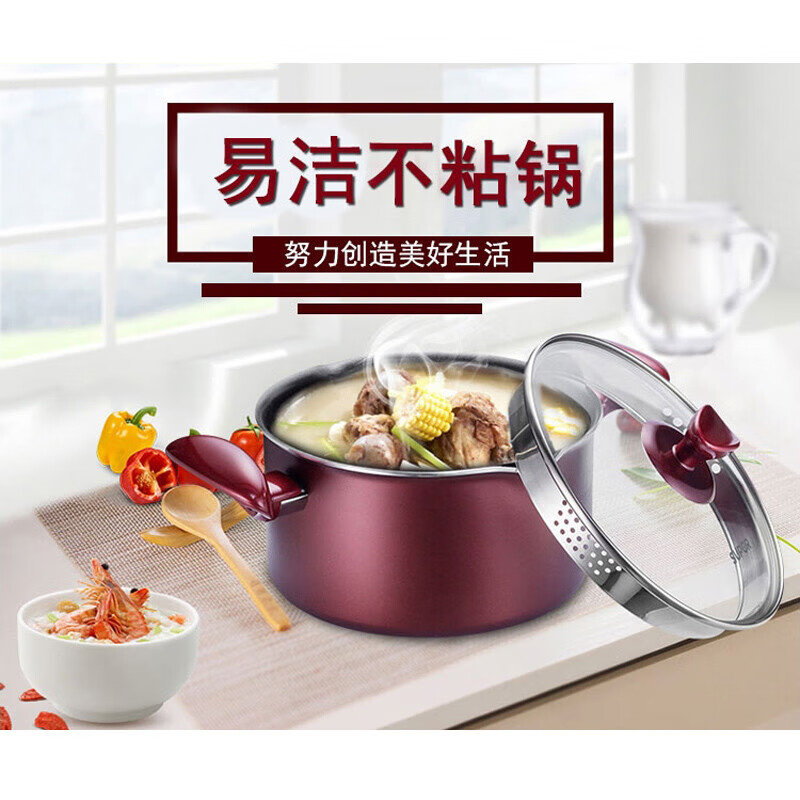 苏泊尔（SUPOR）汤锅 不粘汤锅 复底不粘锅电磁炉燃气通用煲汤炖汤 22CM PT22K1
