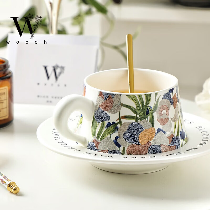 物取（WOOCH）午后时光-对杯 礼盒装 午后时光杯碟对杯-白+黑+白礼盒 W207