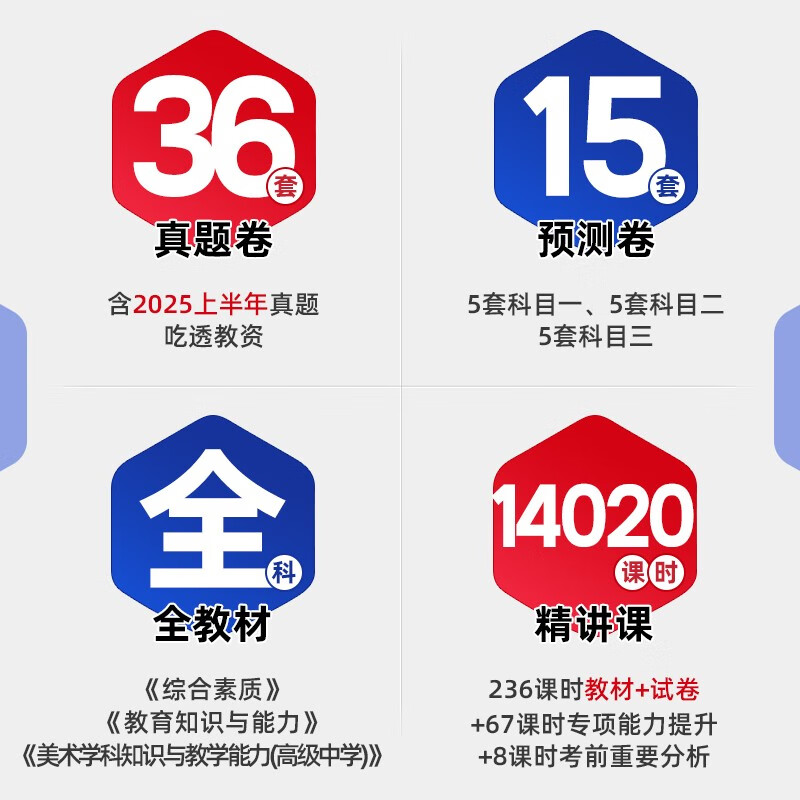 中公教资考试资料2025下半年高中美术全套10本 教师资格证教材用书+历年真题及预测试题卷+考点狂记 科目一二三 综合素质+教育知识与能力+学科 可搭粉笔教资网课视频2000题库华图