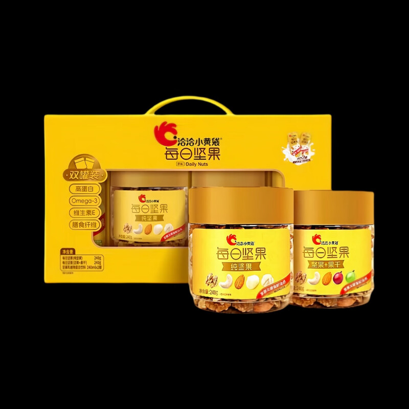 洽洽 纯坚果果仁解馋零食 每日坚果双罐装480g+480ml*3礼盒送礼送亲戚