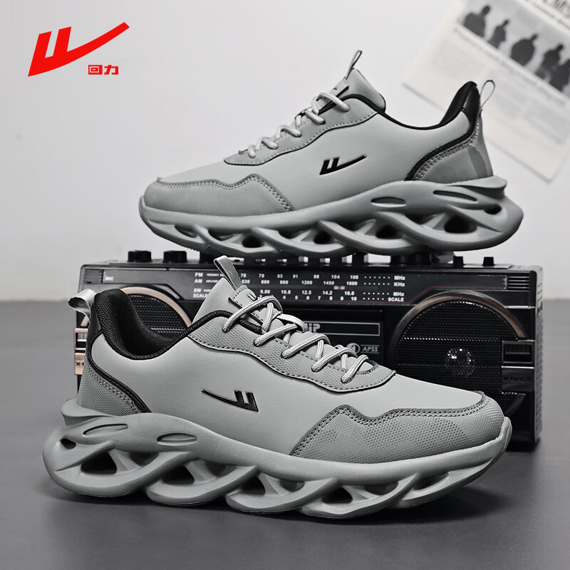 回力男鞋2025夏季新款男士老爹鞋厚底增高运动休闲鞋子男 白色  39 