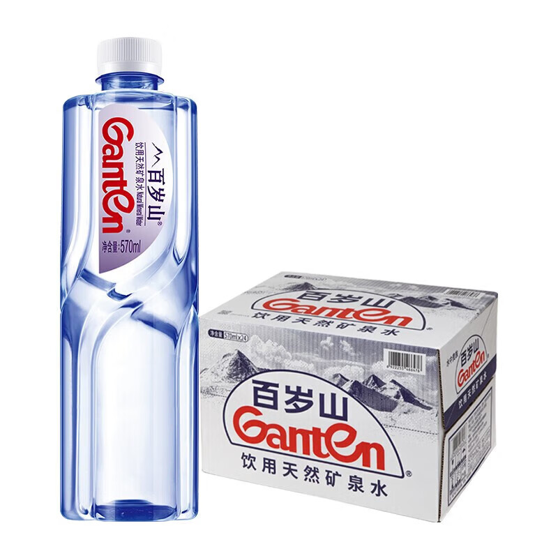 百岁山天然矿泉水 570ml*24瓶 家庭健康饮用水