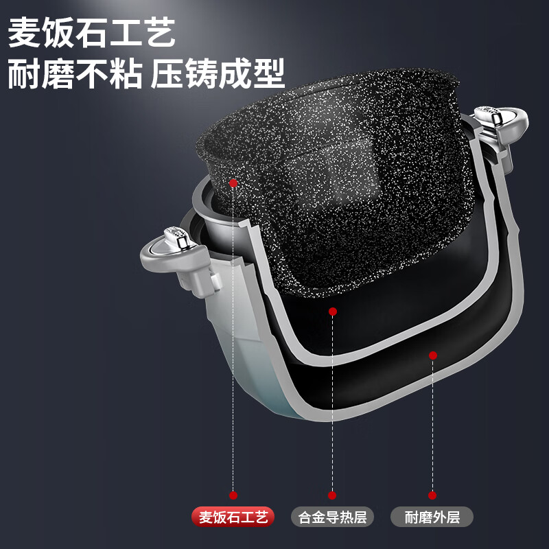 金嫂子时来运转称心得意两件套 微压炖汤锅双边锁扭料理煲汤锅大容量5L