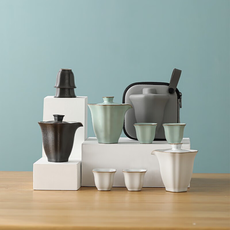 小封有礼吉幸快客便携茶具功夫  茶具陶瓷办公旅行茶具日式茶具套装快客杯