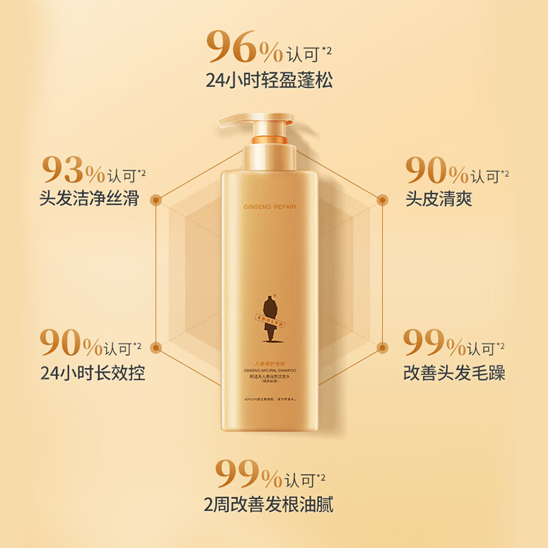 阿道夫人参自然洗发水护发素留香(焗养丝滑+五项专研)300g洗护套组*1套