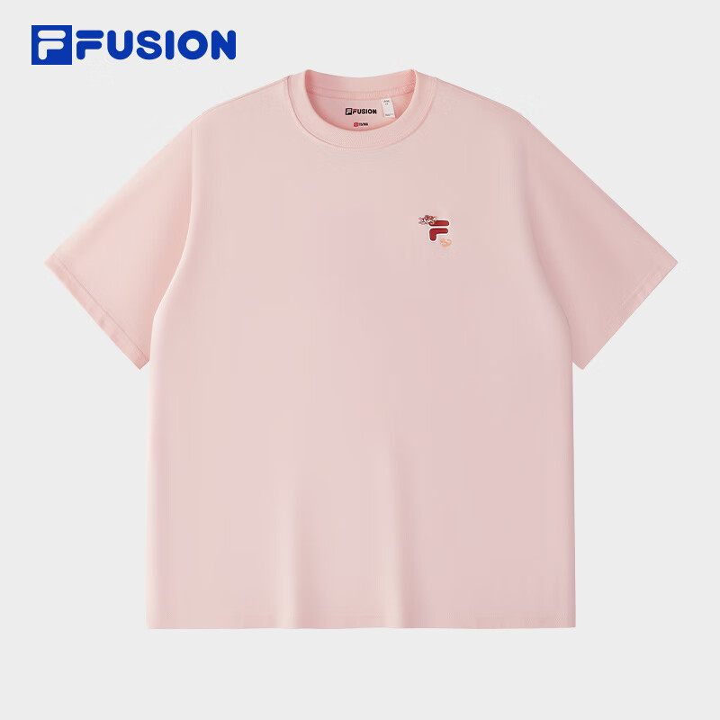 FILA FUSION章昊同款斐乐官方情侣针织短袖衫透气T恤2025夏男女凉感休闲上衣