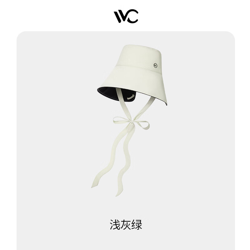 VVC 防晒帽夏渔夫帽 大头围防紫外线太阳帽户外遮阳帽 浅灰绿 S242