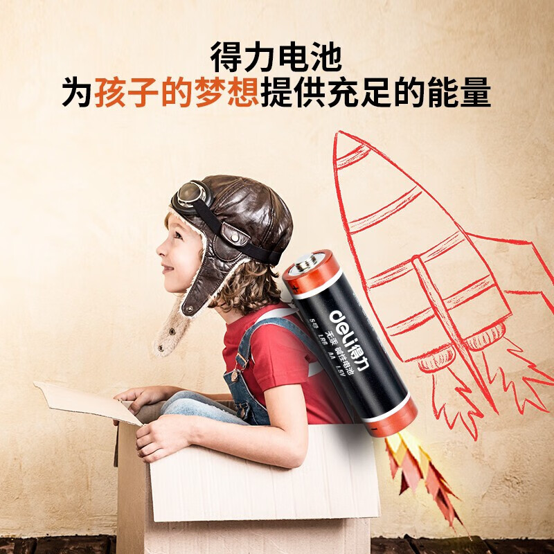 得力（deli）5号碱性电池 适用于儿童玩具/钟表/遥控器/电子秤/鼠标/电子 2粒/卡 18500