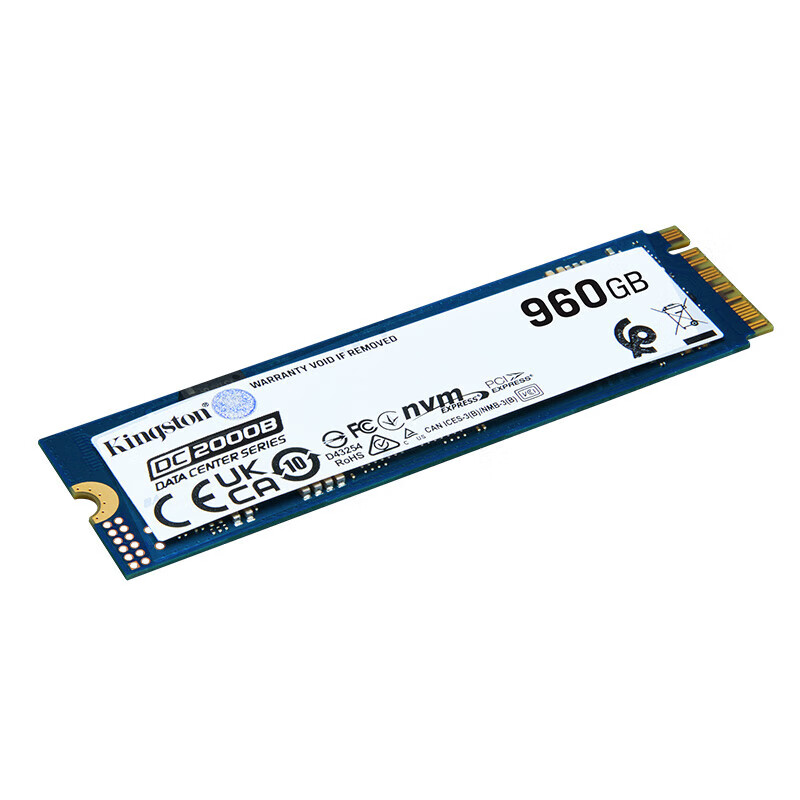 金士顿960GB 企业级SSD固态硬盘 M.2(NVMe PCIe 4.0×4) DC2000系列 读速7000MB/s