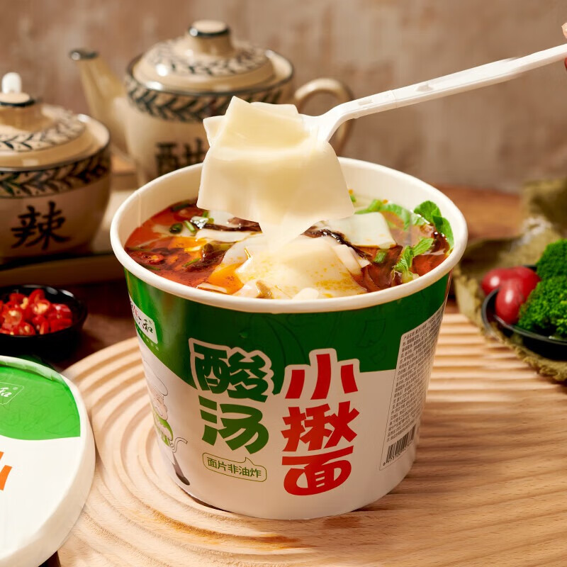 安食六和 企业好物 纯正西北风 酸汤面叶 (109g*6桶)*1箱 整箱装