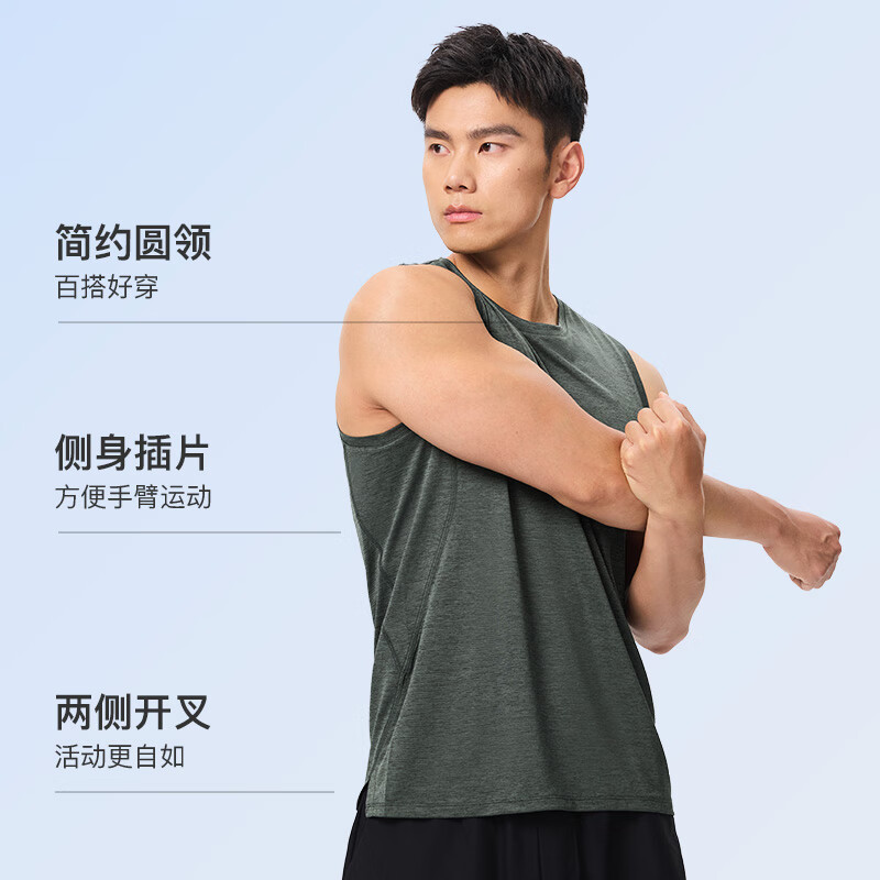 Keep【新品】运动背心男春夏健身跑步打球透气网面无袖背心 黑花灰 L