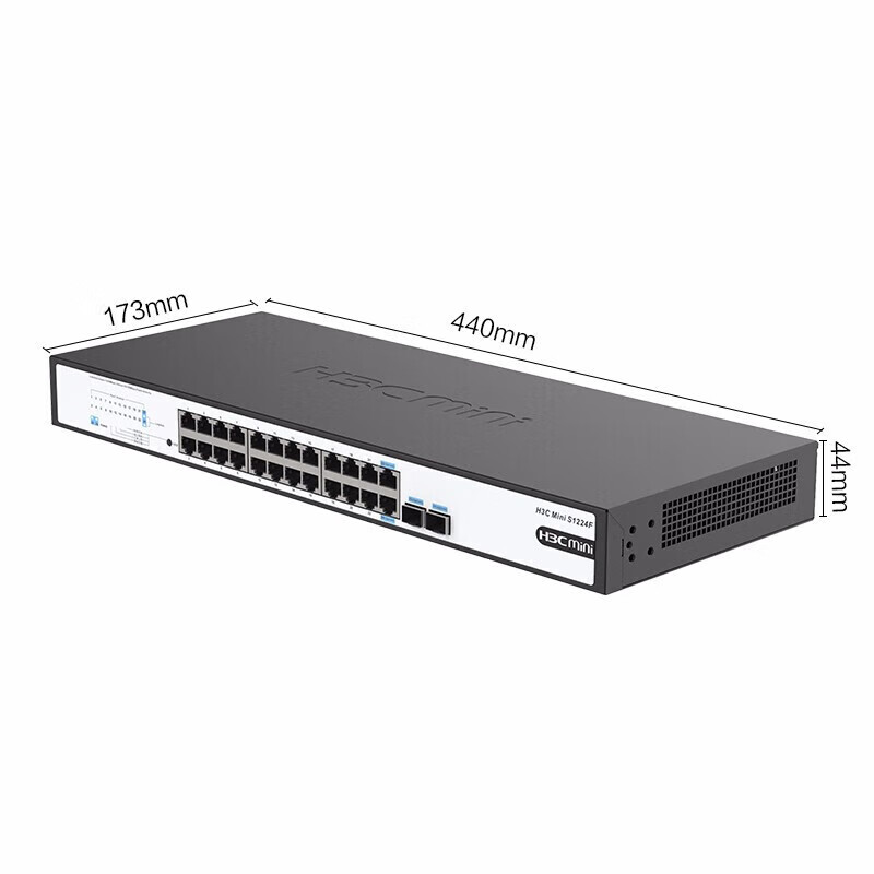 H3C新华三 Mini S1224F 企业级网络交换机 机架式即插即用网线分流器 24口千兆电+2千兆光纤口非网管