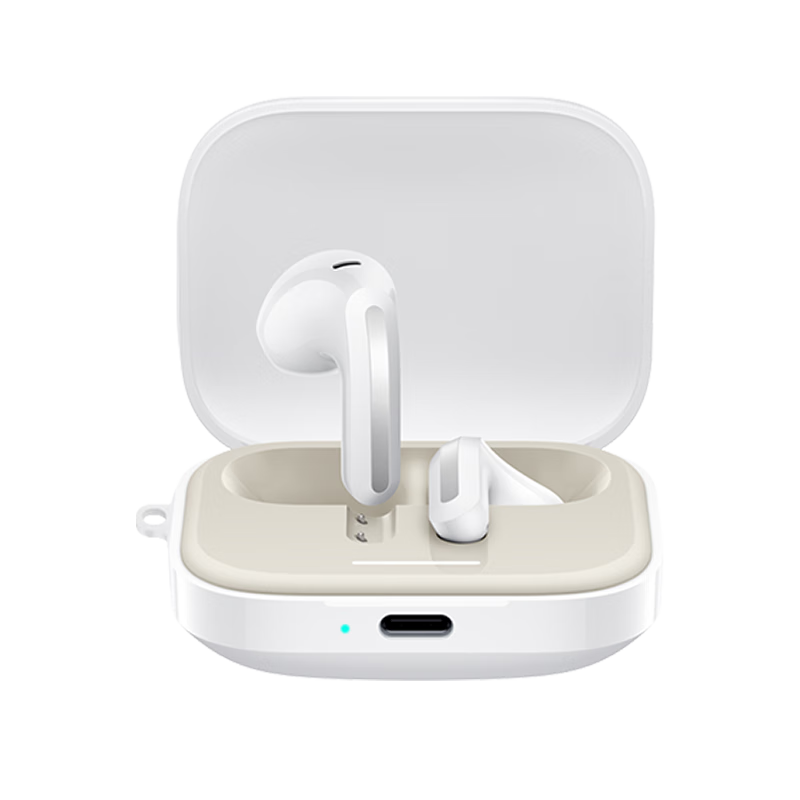 KMaxAI适用Redmi Buds 6S硅胶保护套 小米红米纯色保护壳 真无线耳机充电仓防摔磨砂套简约超薄软壳 白色