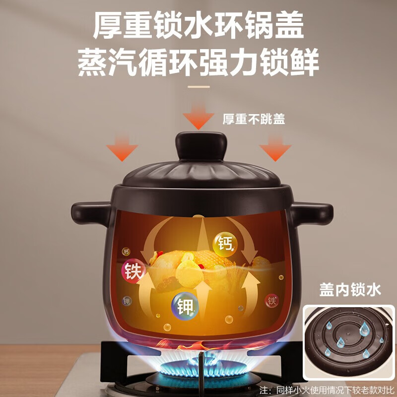 苏泊尔（SUPOR）砂锅煲汤锅陶瓷燃气灶 4.5L沙锅 炖汤瓦煲 双矿石全加厚 TB45A1