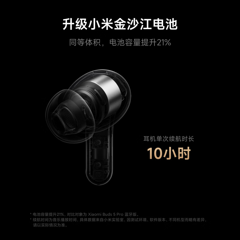 小米（MI） Xiaomi Buds 5 Pro 入耳式降噪翻译录音蓝牙耳机适用于安卓苹果手机 钛光金