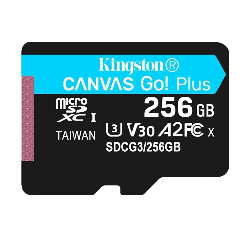 金士顿 大疆pocket3无人机存储卡TF卡 行车记录仪内存卡高速U3 V30 A2 SDCG3/256GB配双接口USB3.0读卡器