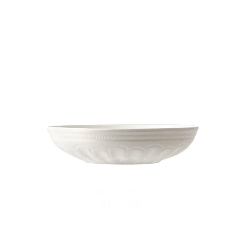 银凤（SILVER PHOENIX SINCE 1957） 卢浮法式纯白浮雕骨瓷餐具碗碟家用散件 卢浮-6英寸骨碟