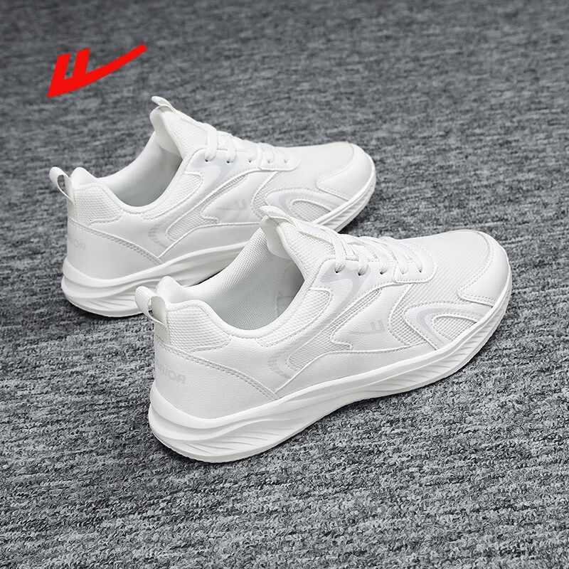 回力男鞋跑步鞋2025夏季男士网面透气小白鞋运动休闲鞋子 白色 40